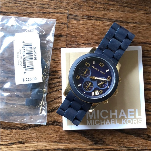 MICHAEL Michael Kors Accessories - MICHAEL Michael Kors Navy and Gold Watch